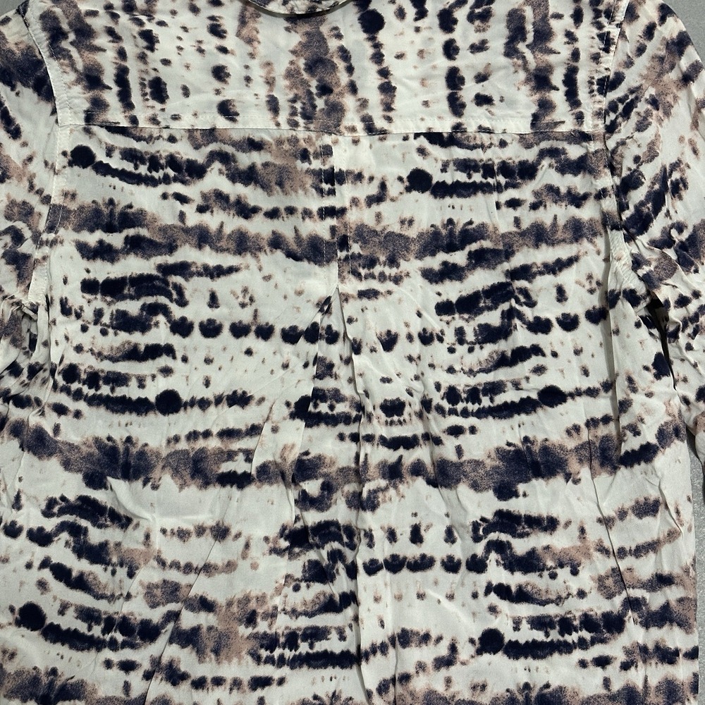Velvet Heart Button Down Shirt Womens Small White Tie Dye Rayon - Picture 8 of 8